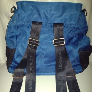 🆑 STEVE MADDEN Deep Navy Blue Backpack bag with gold zipper/hardware Very Nice!